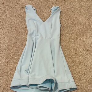 B Darlin Light Blue V-Neck Fit-and-Flare Mini Dress